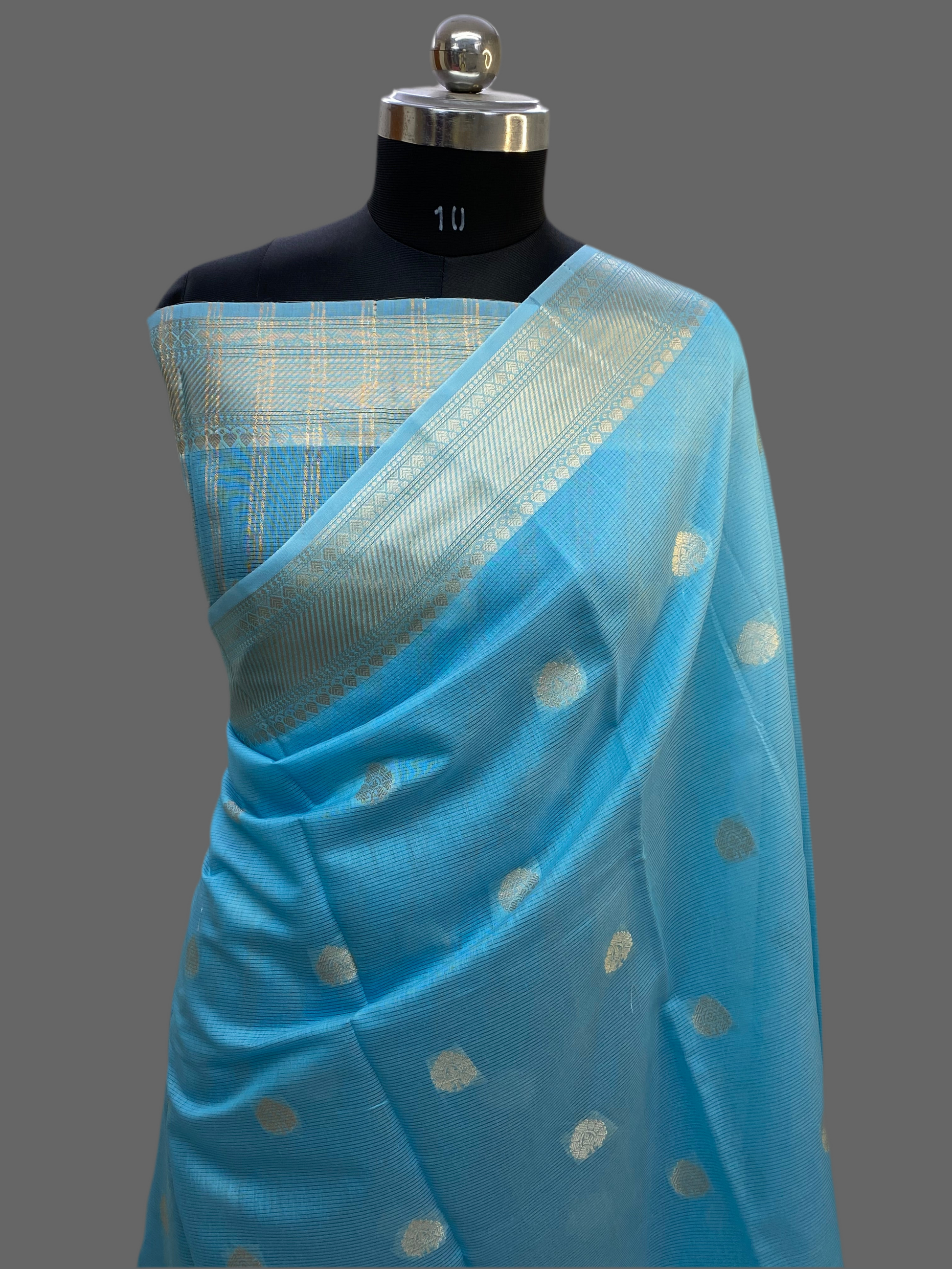 Firozi Cotton Banarasi Saree