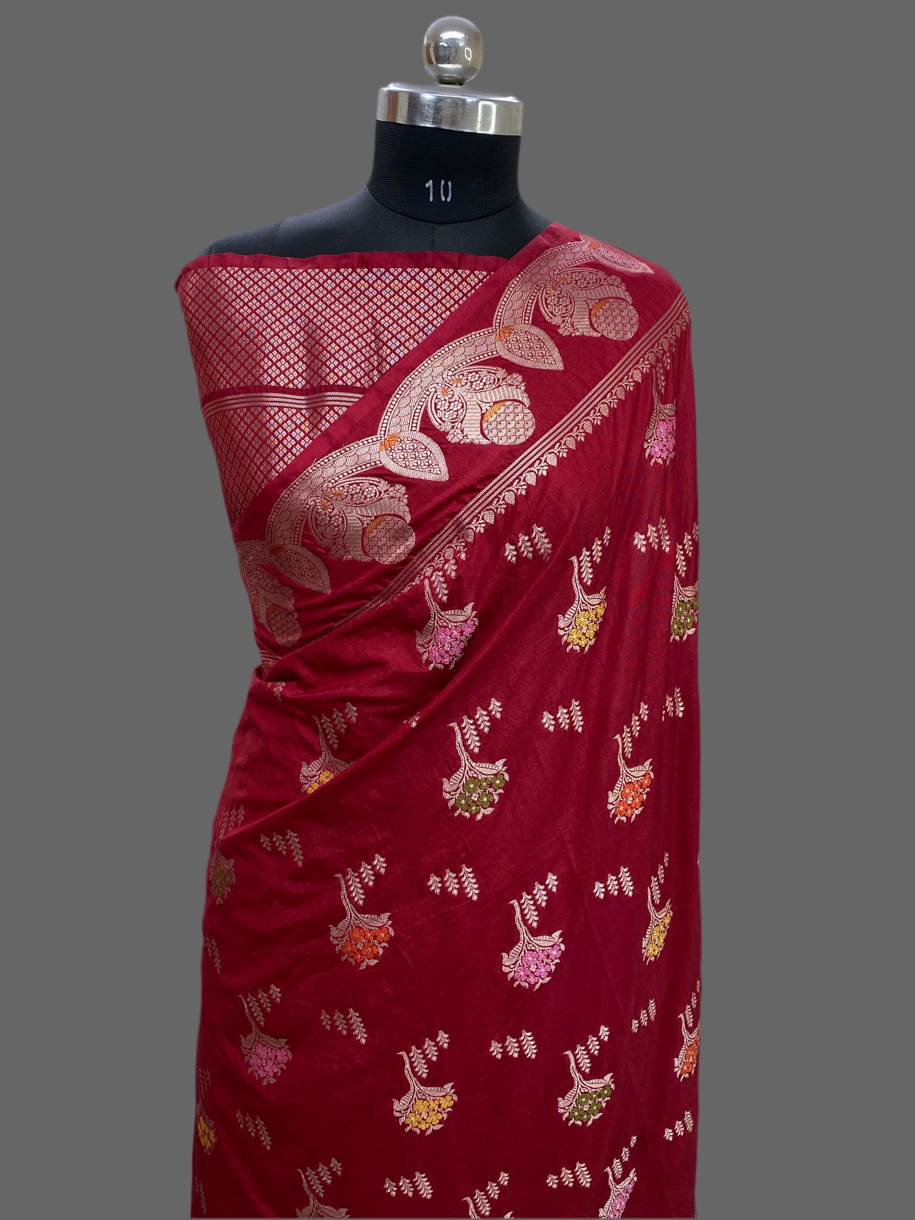 Red Color Raw Silk Saree