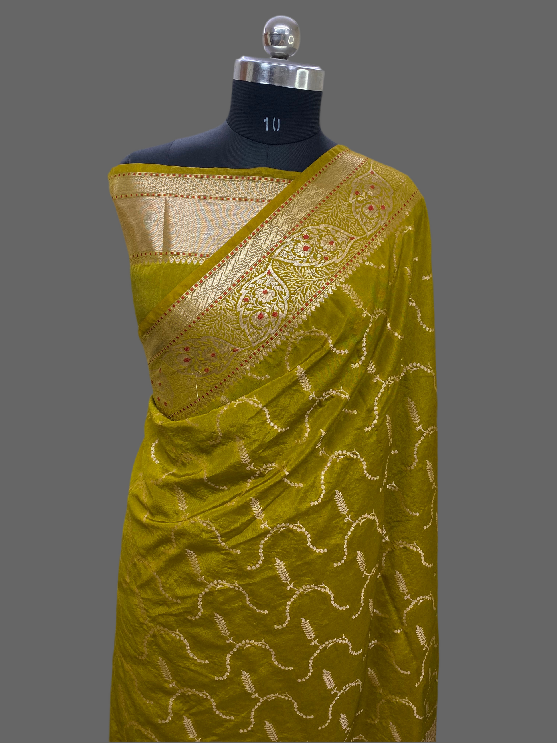 Mahendi Tone Viscose Silk Saree