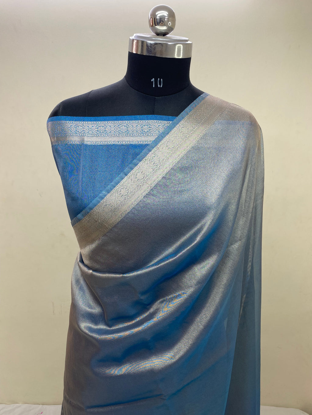 Sky Blue Tissue Silk Banarasi Saree