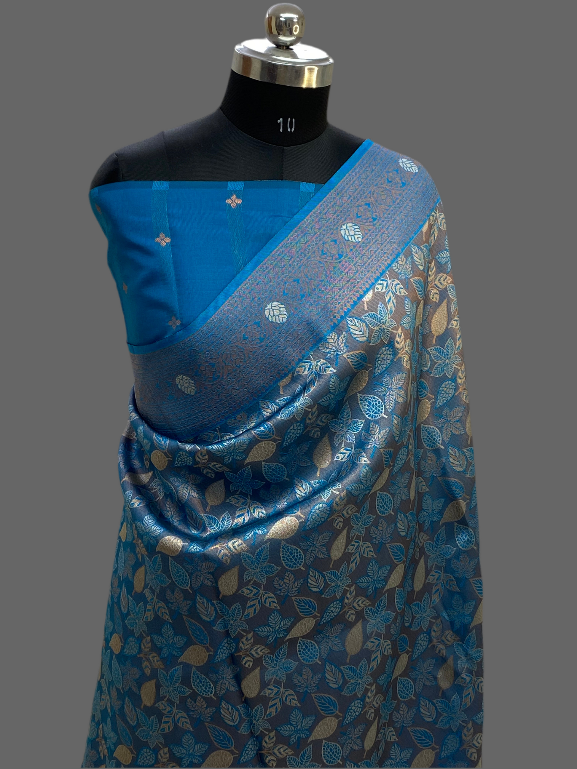 Soft Violet-Blue Tilfi Meenakri Banarasi Saree