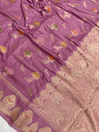 Dark pink monga Silk Banarasi saree