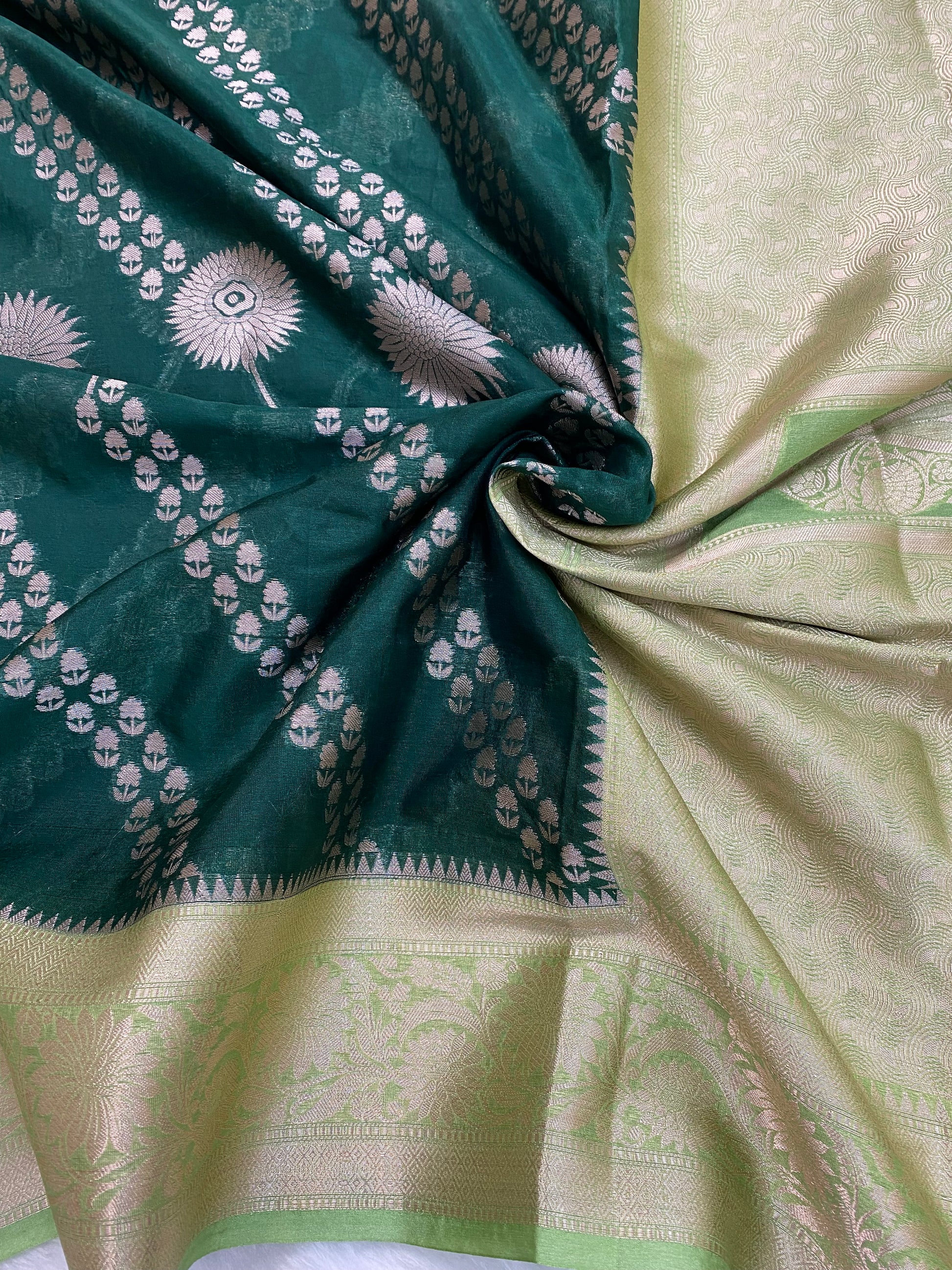 Green Katan Silk Banarasi Saree