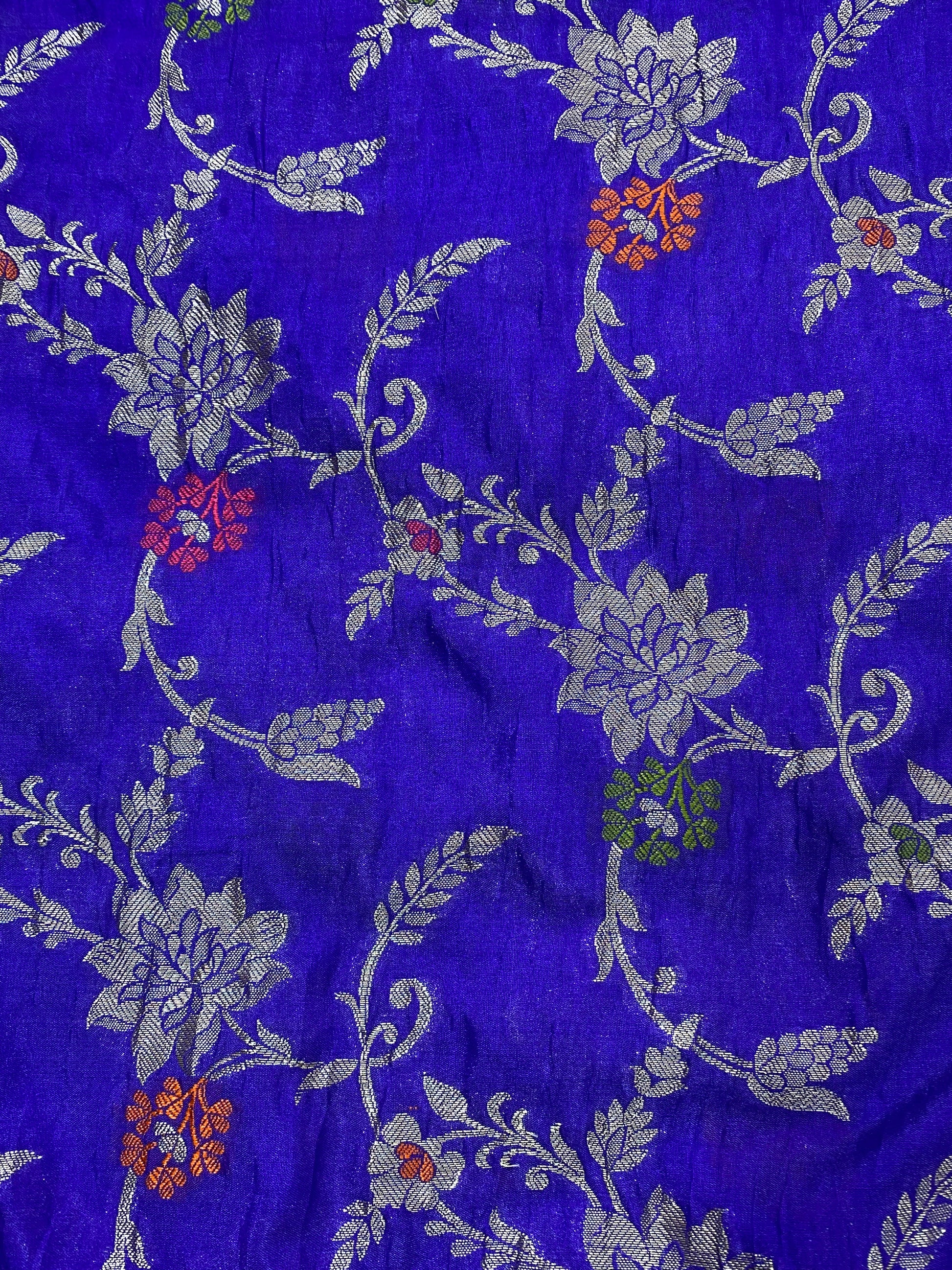 Royal Blue Semi Georgette Banarasi Saree
