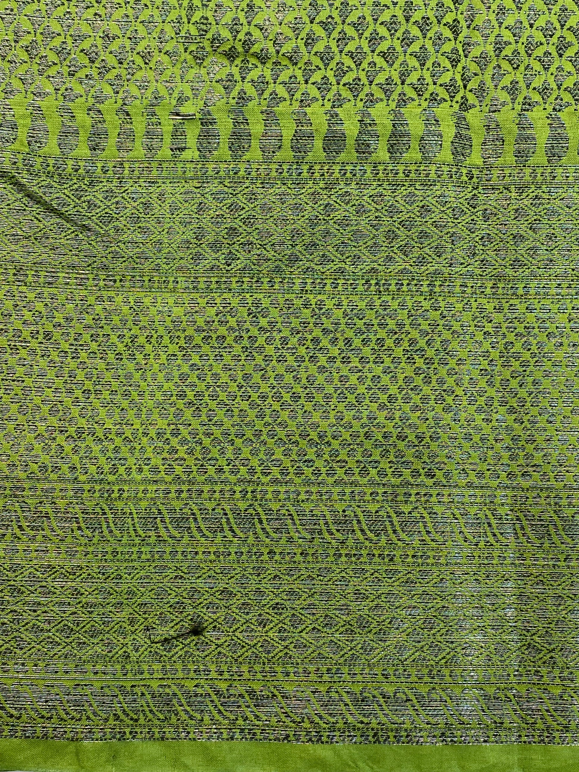 Green Georgette Jangla Pattern Banarasi Saree
