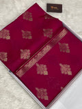 Rani colour semi Georgette Banarasi sarees