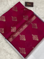 Rani colour semi Georgette Banarasi sarees