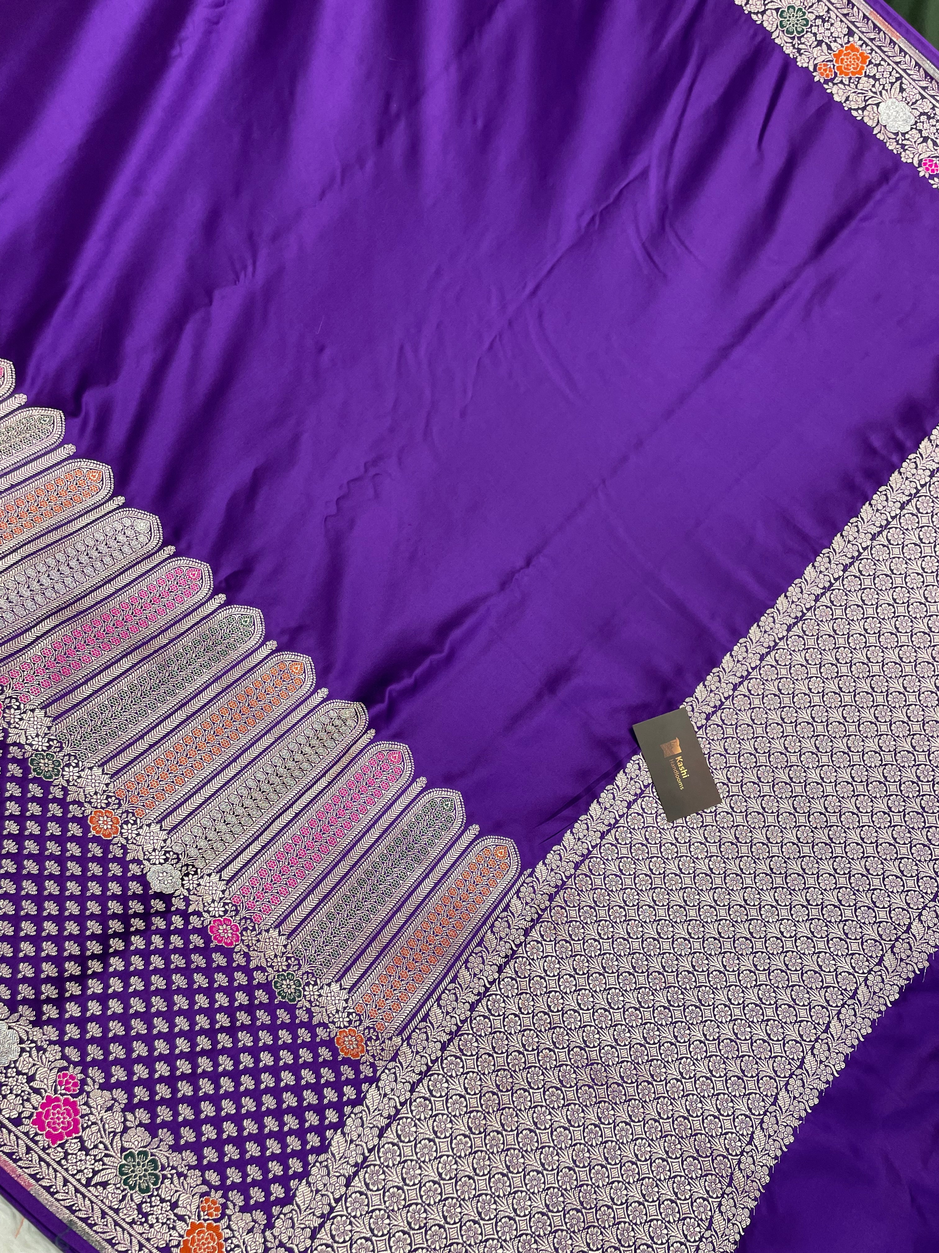 Purple Mashru Silk Banarasi Saree