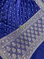 Sangeet Special Navy Blue Mashru Silk Banarasi Saree