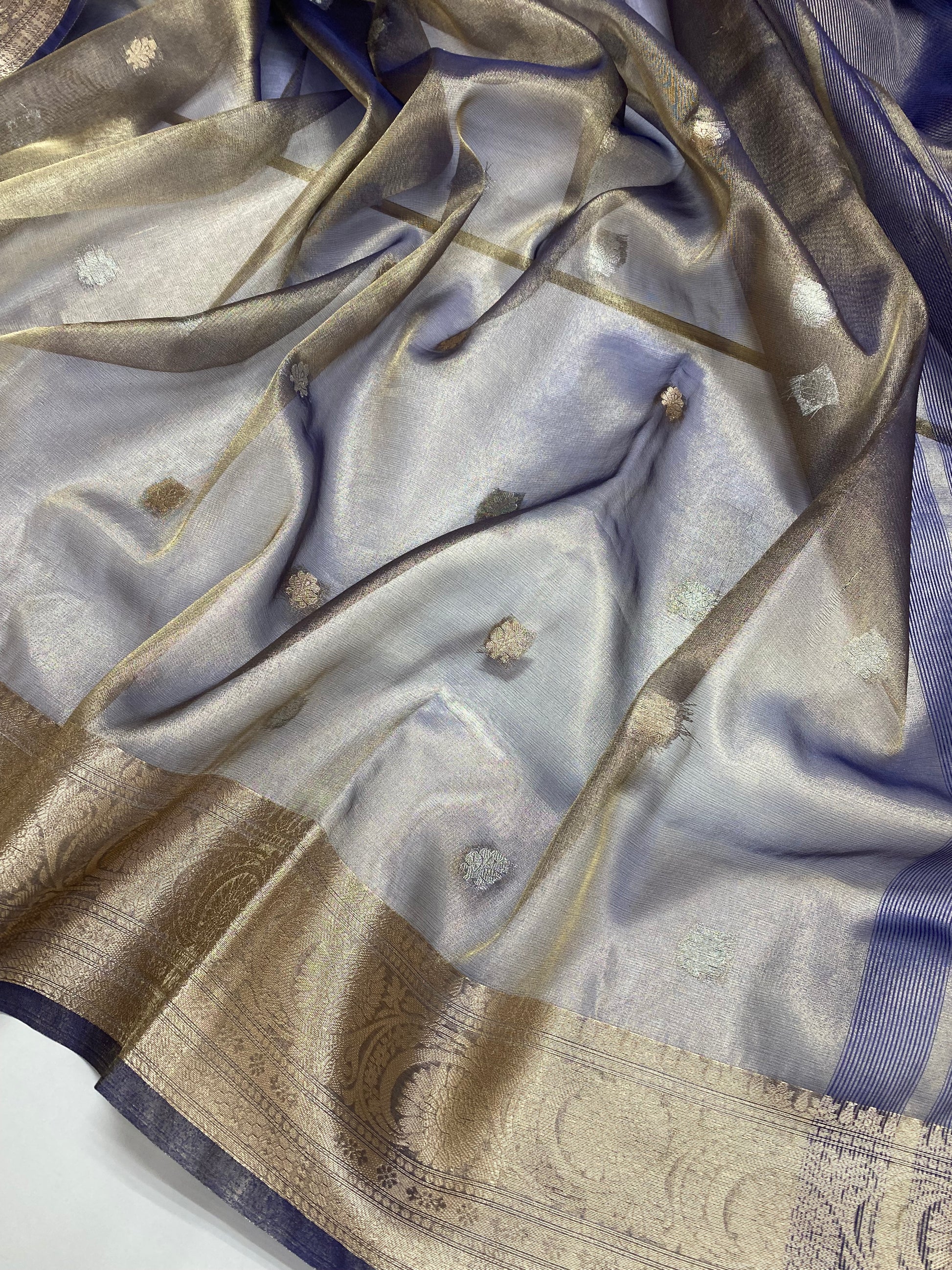 Lavender Tissue Silk Banarasi Saree