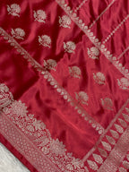Light peach mashru silk banarasi saree