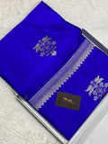 Royal blue mashru silk (A)+grade  Banarasi saree
