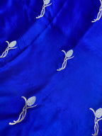 Wedding Special Royal Blue Mashru Silk Banarasi Saree with Buti Design