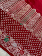 Red Mashru Silk Banarasi Saree