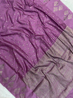 Dark Pink Semi Georgette Banarasi Saree