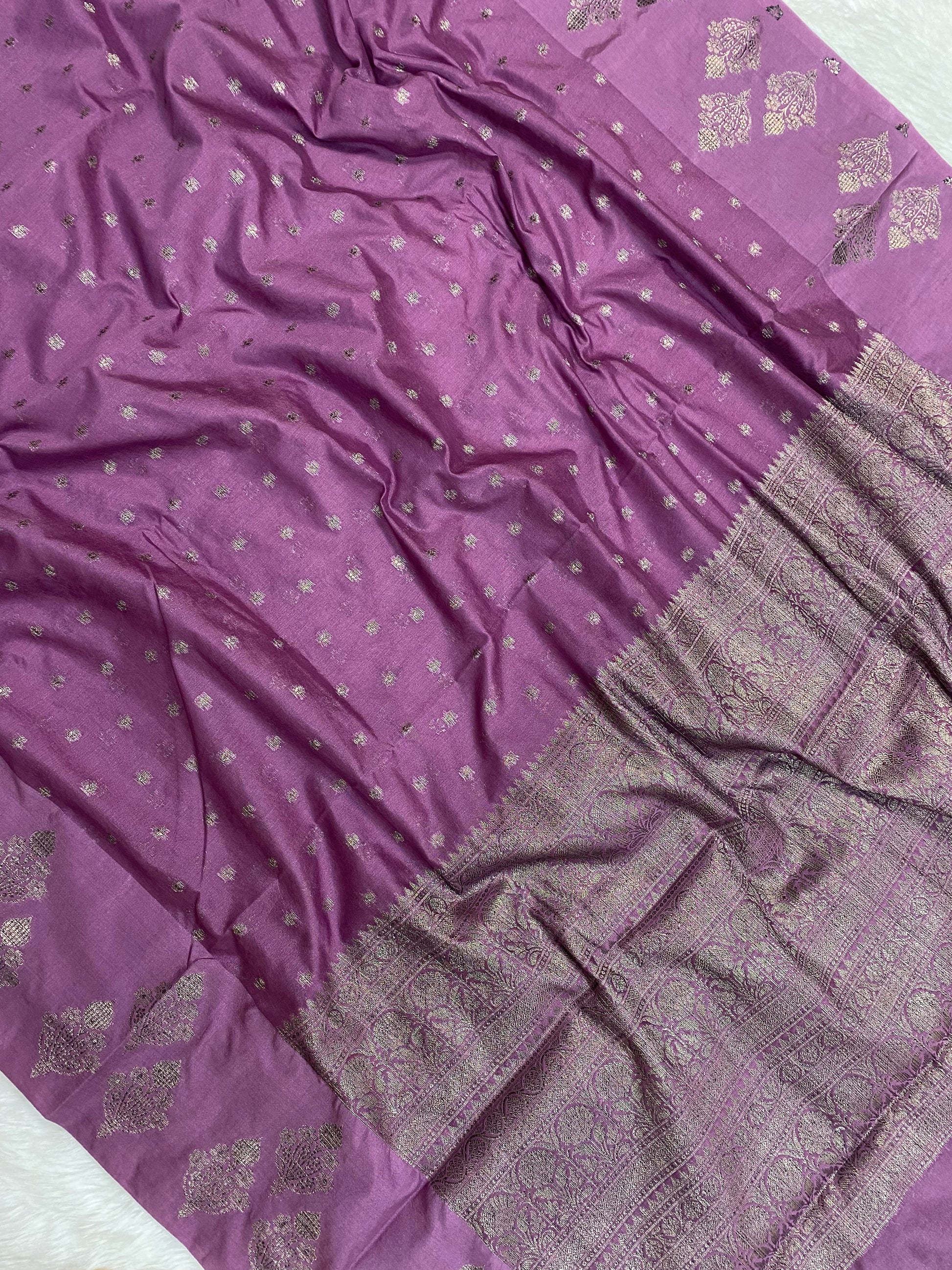 Dark Pink Semi Georgette Banarasi Saree