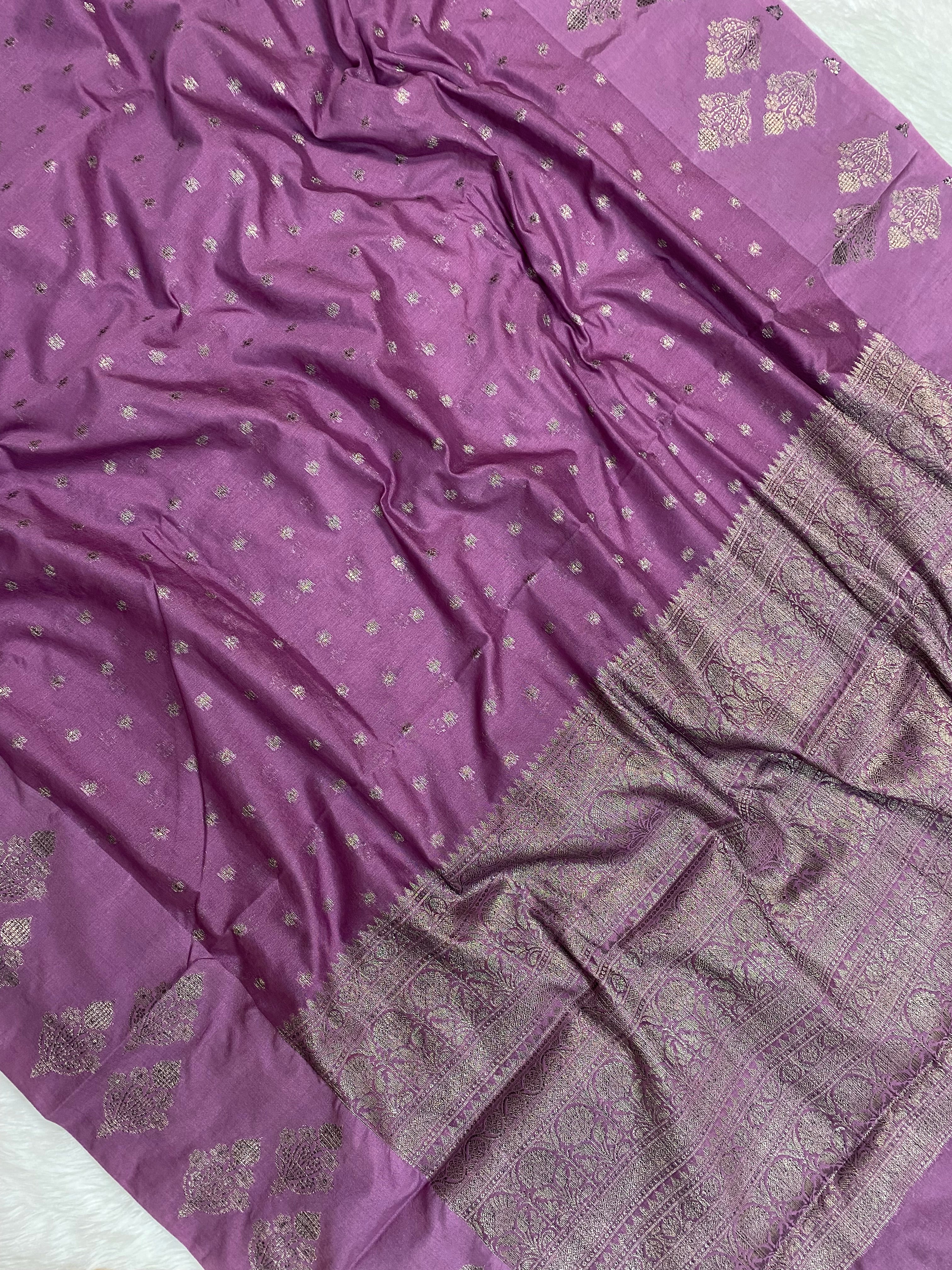 Dark Pink Semi Georgette Banarasi Saree