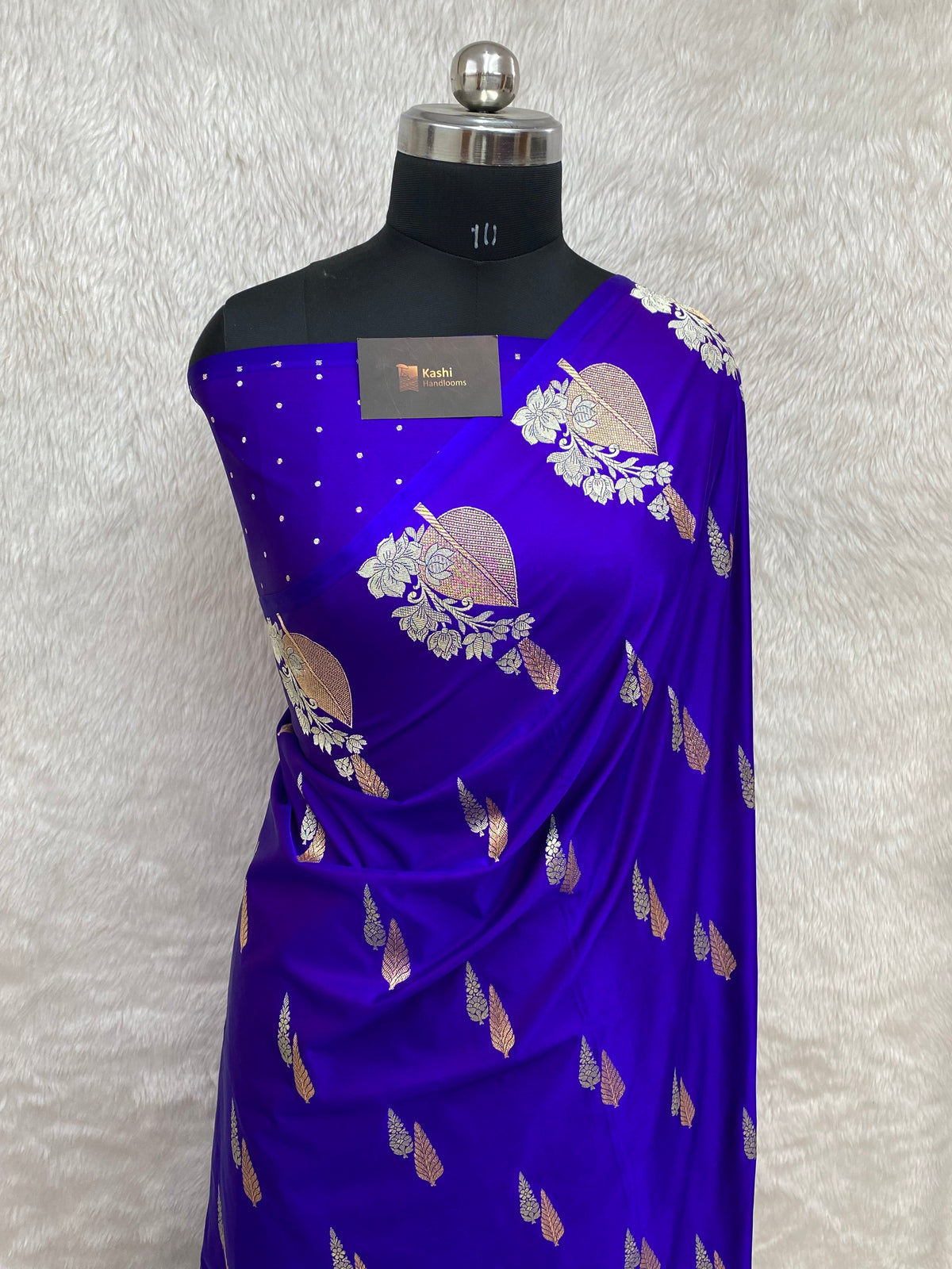 Royal blue colur mashru A+ Grade silk banarasi saree