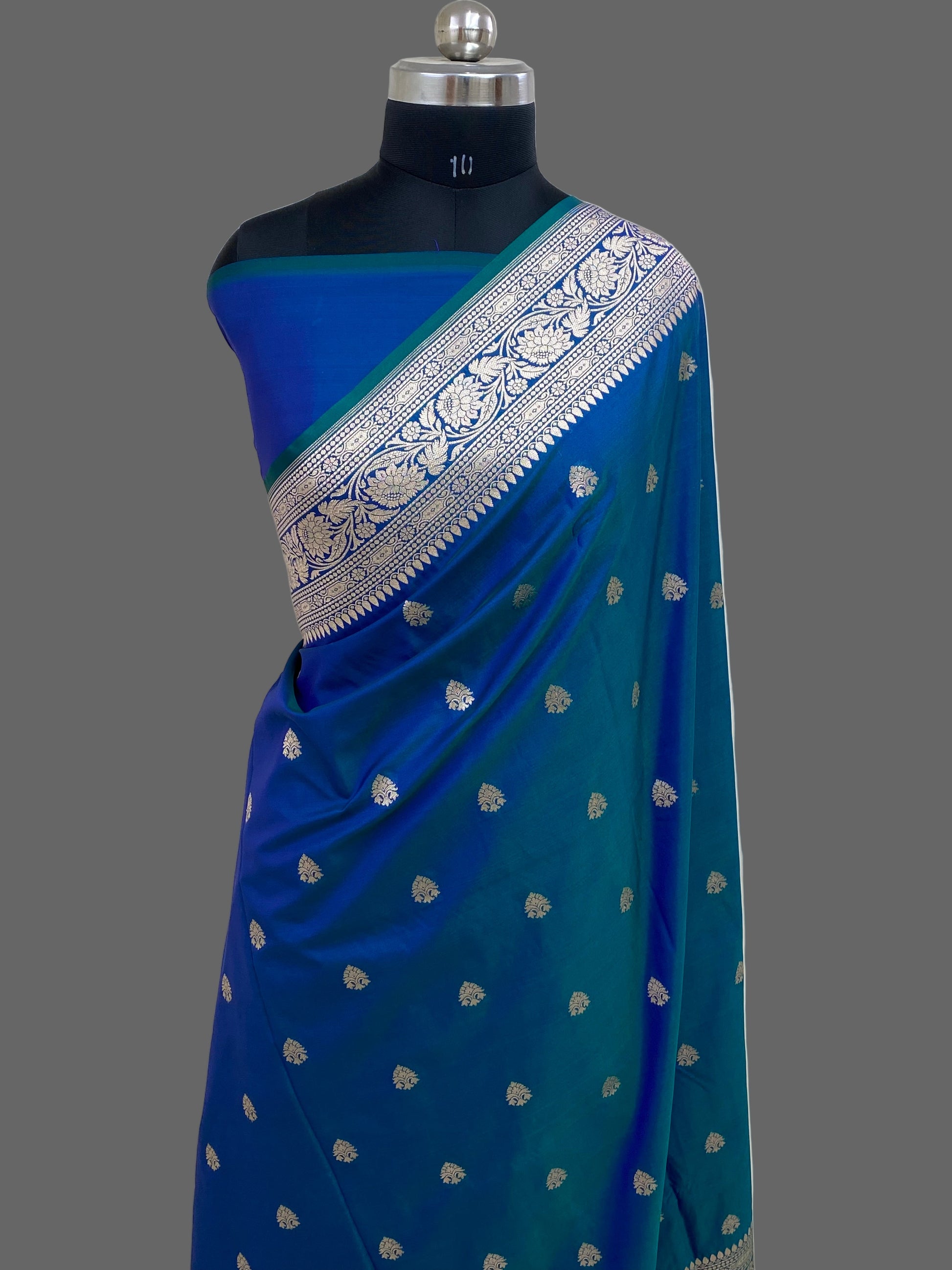 Royal Blue Dhoop Chaw Banarasi Saree
