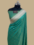 Sea green mashru silk tanchhui Banarasi saree