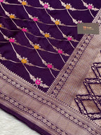 Purple Mashru Silk Banarasi Saree