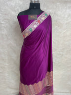 Magenta Mashru Silk Banarasi Saree