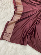 Wine Mashru Silk Banarasi Saree