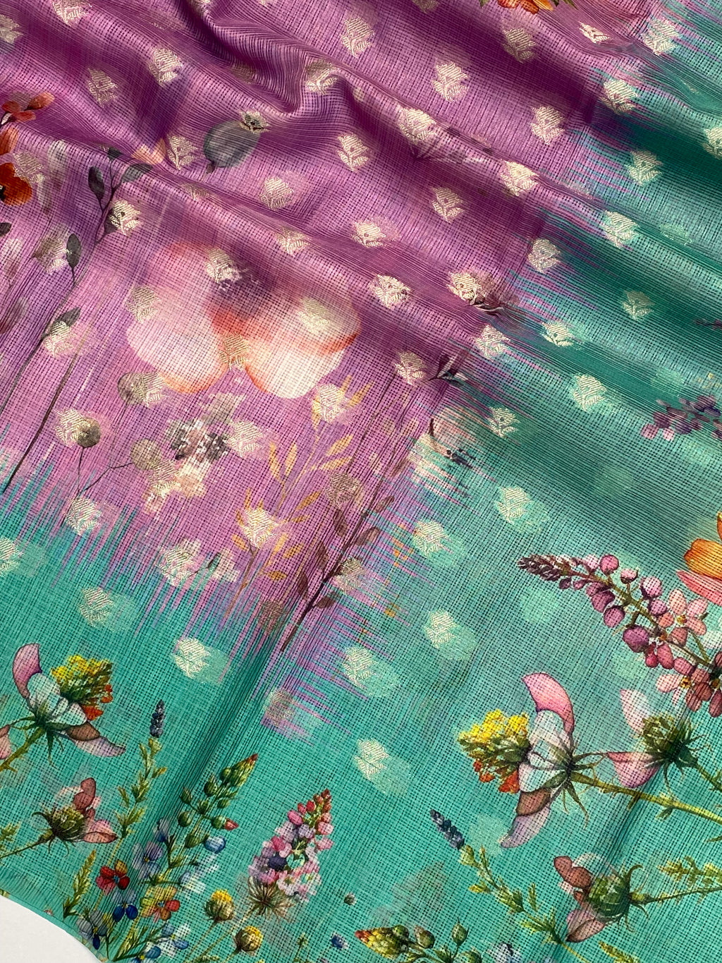 Kota Cotton Digital Print Banarasi Saree