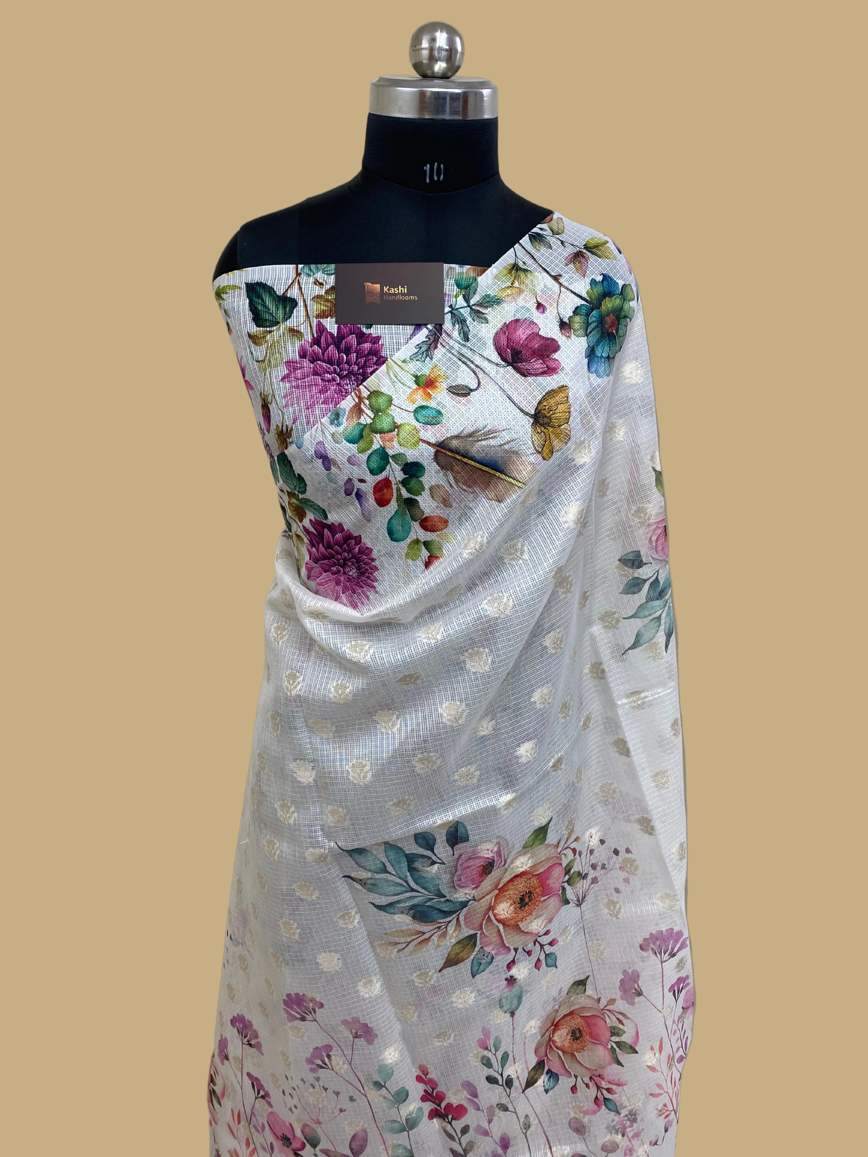 Semi silk digital print Banarasi saree