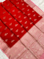 Red monga Silk Banarasi Saree