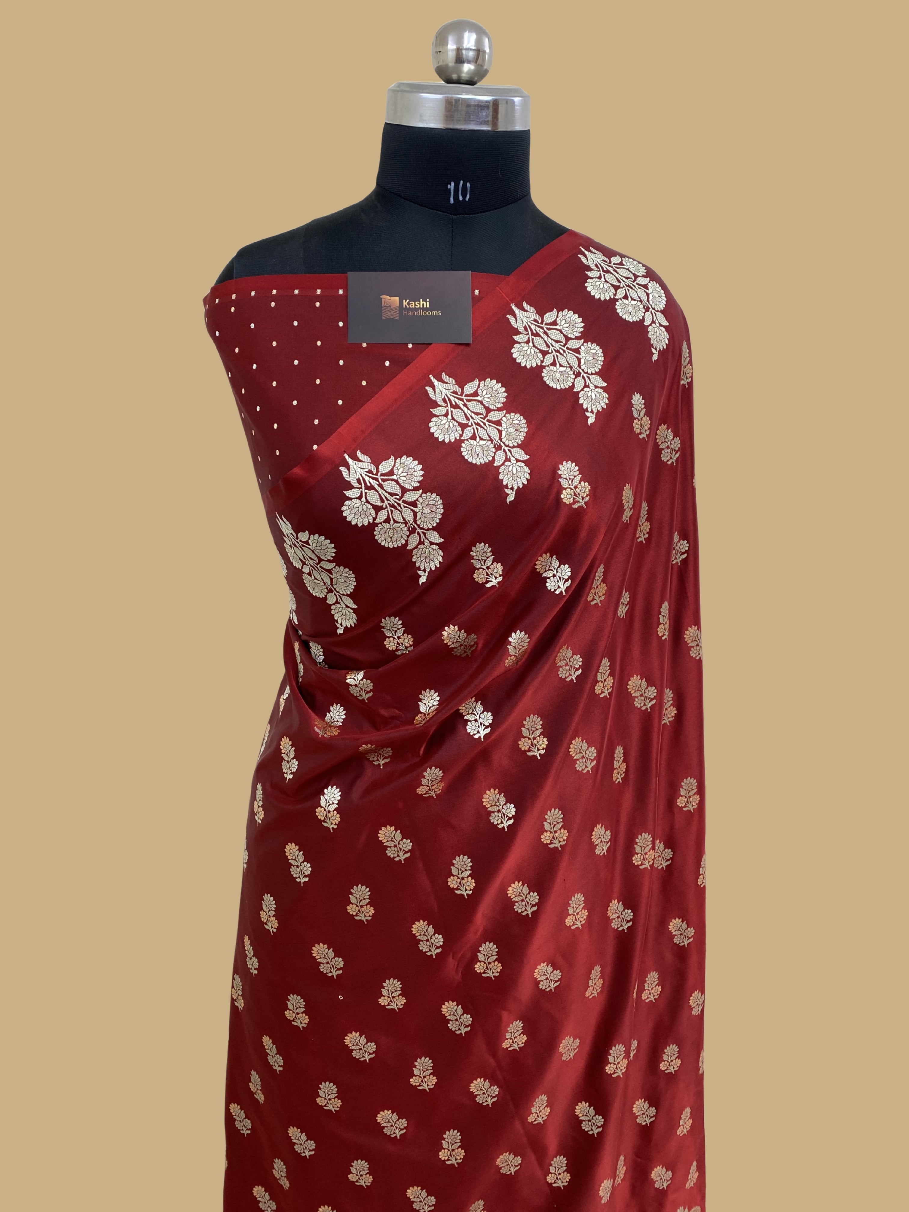 Maroon mashru silk banarasi saree