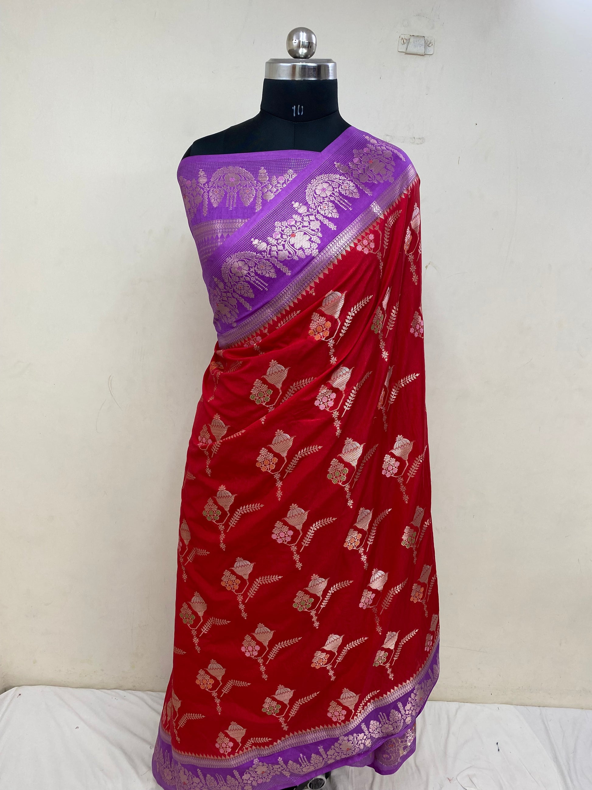Red Katan Silk Banarasi Saree