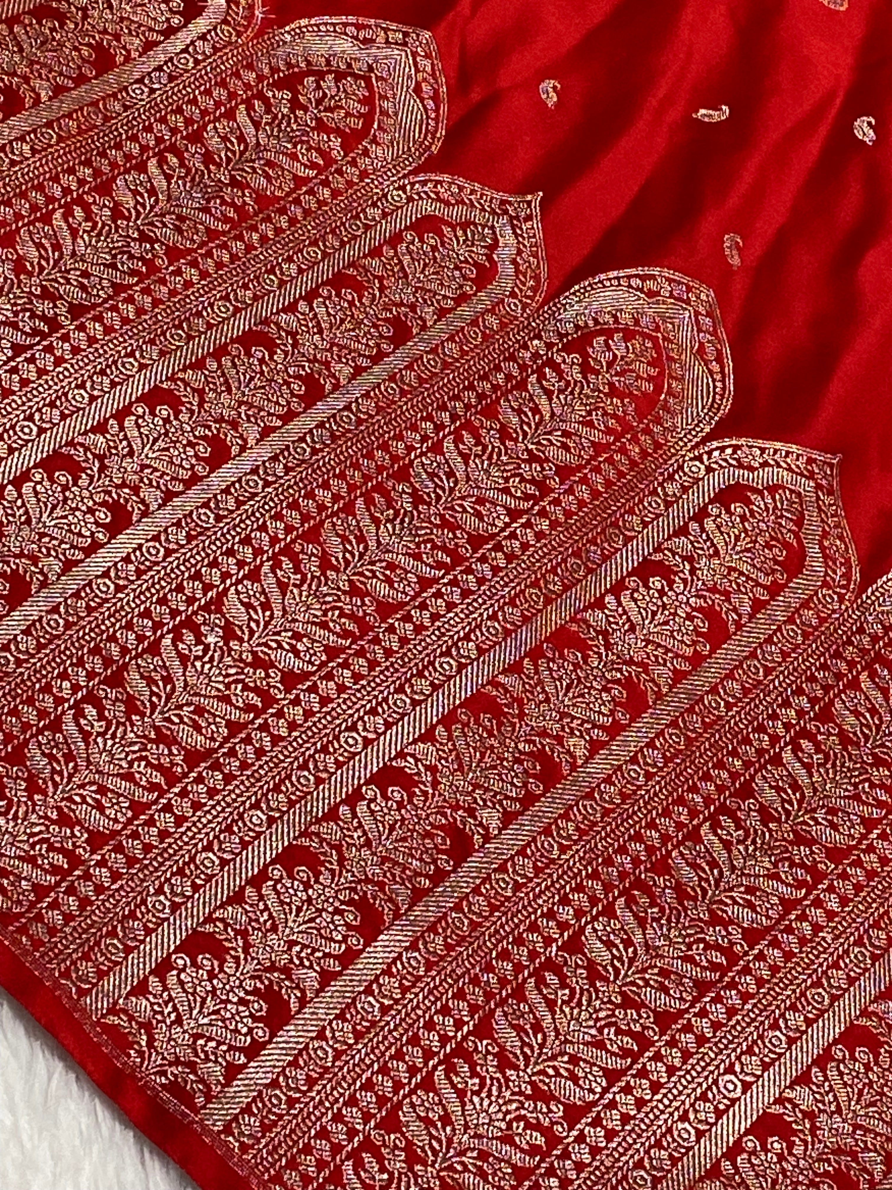Red Color Mashru Silk Banarasi Saree