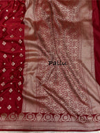 Mahroon mashru katan Silk Banarasi Saree