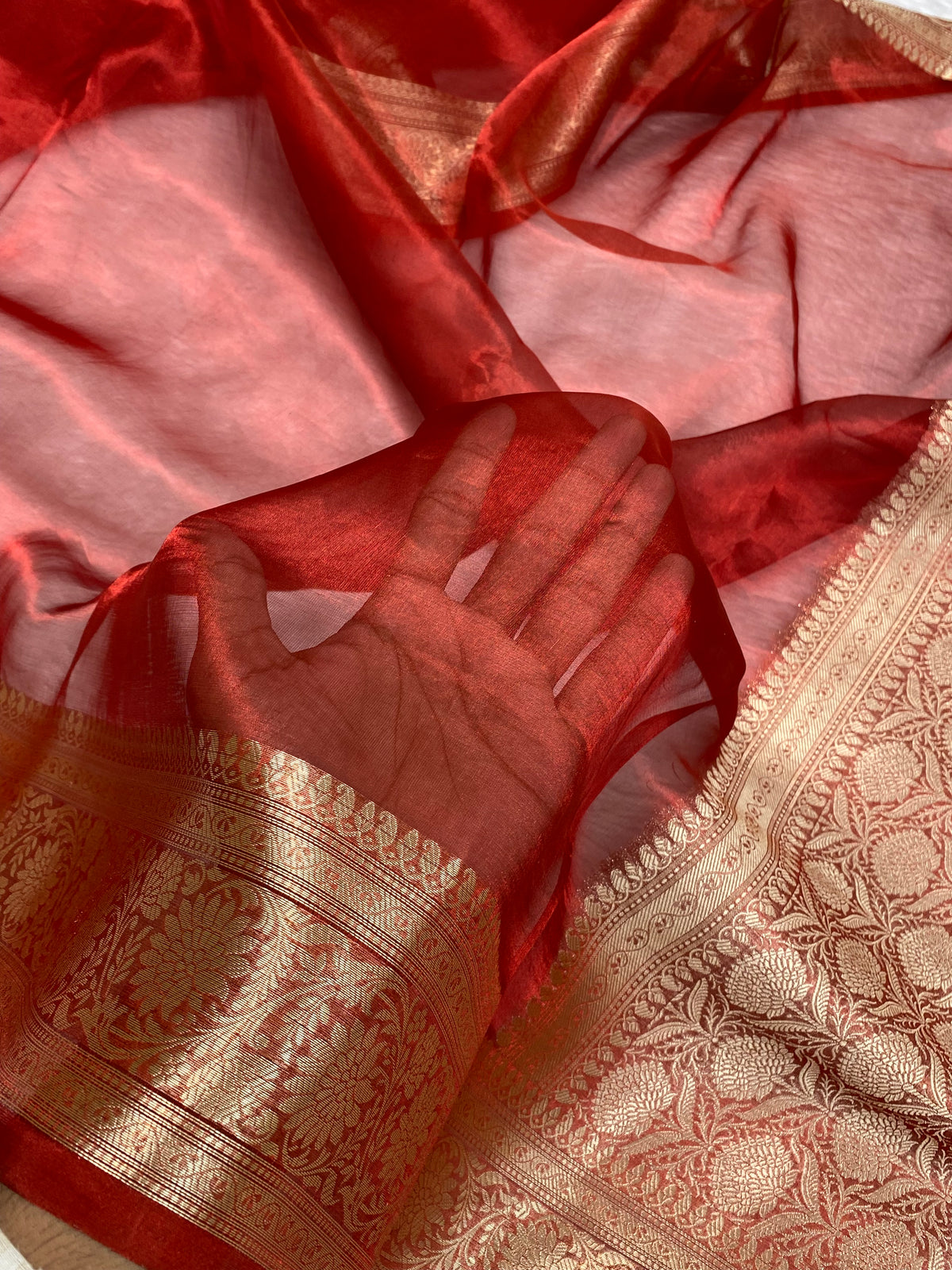 100% pure tissue silk Banarasi saree
