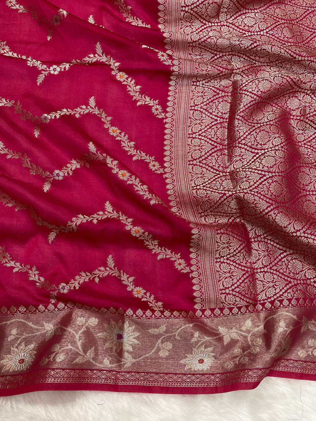 Rani Viscose Cotton Banarasi Saree