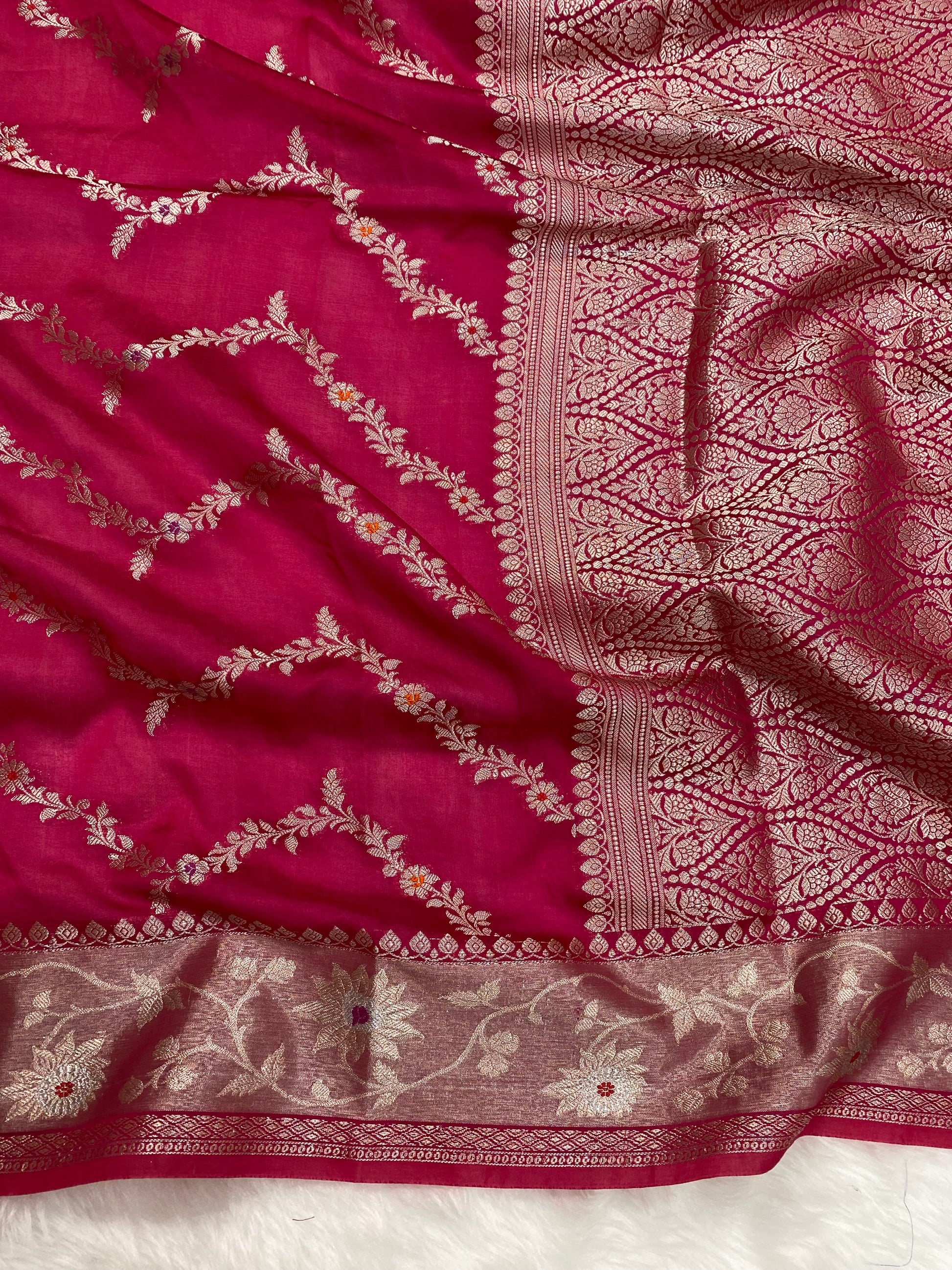 Rani Viscose Cotton Banarasi Saree