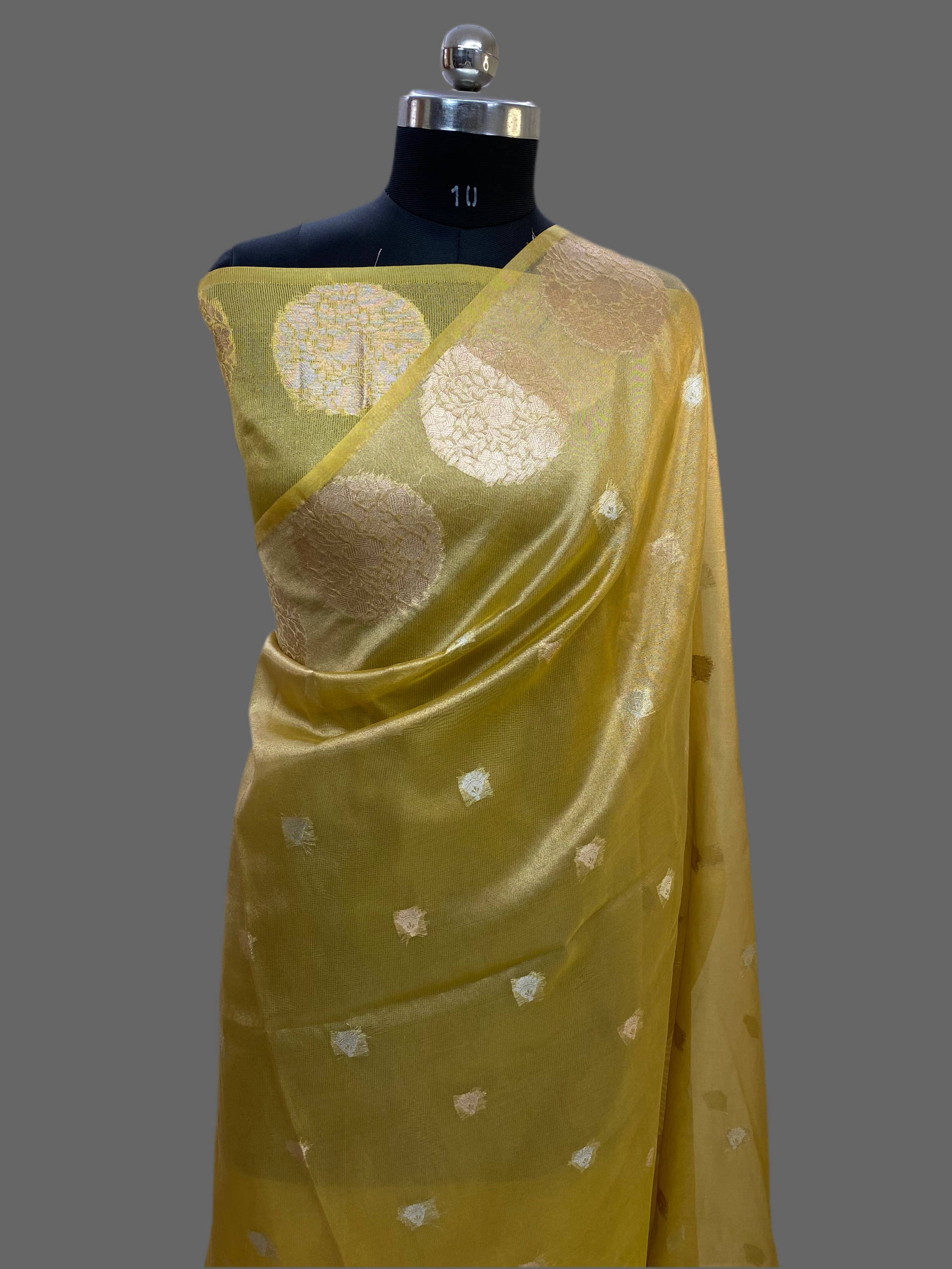 Yellow Tissue Silk Banarasi Saree