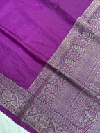 Magenta Georgette Saree with Antique Zari Border