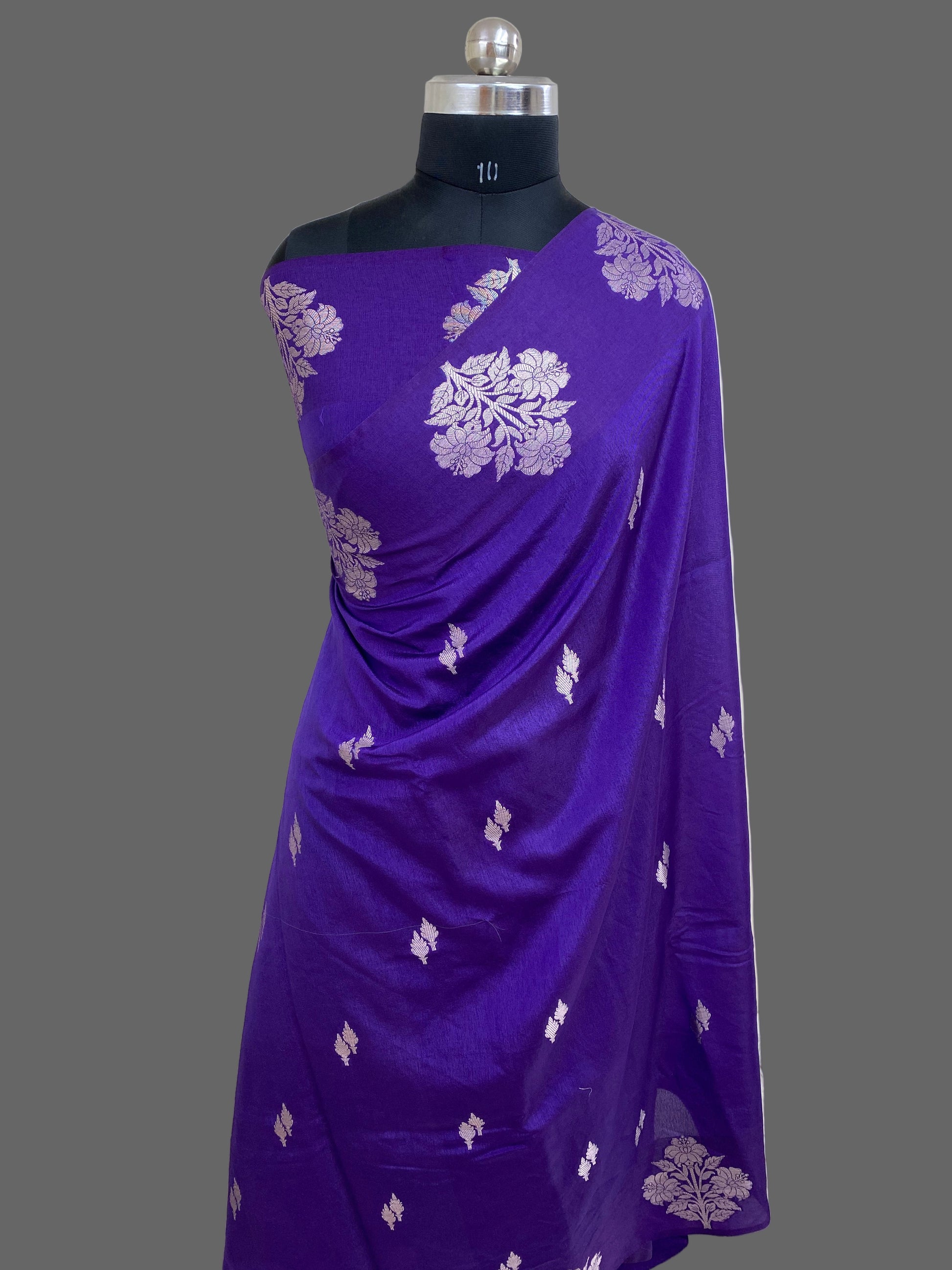Purple Viscose Banarasi Saree