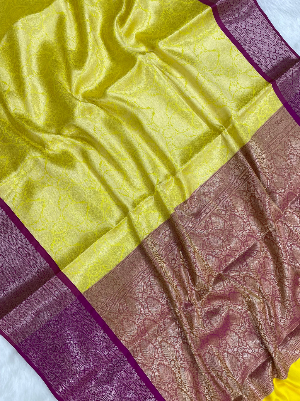 Yellow Tissue Silk Banarasi Saree