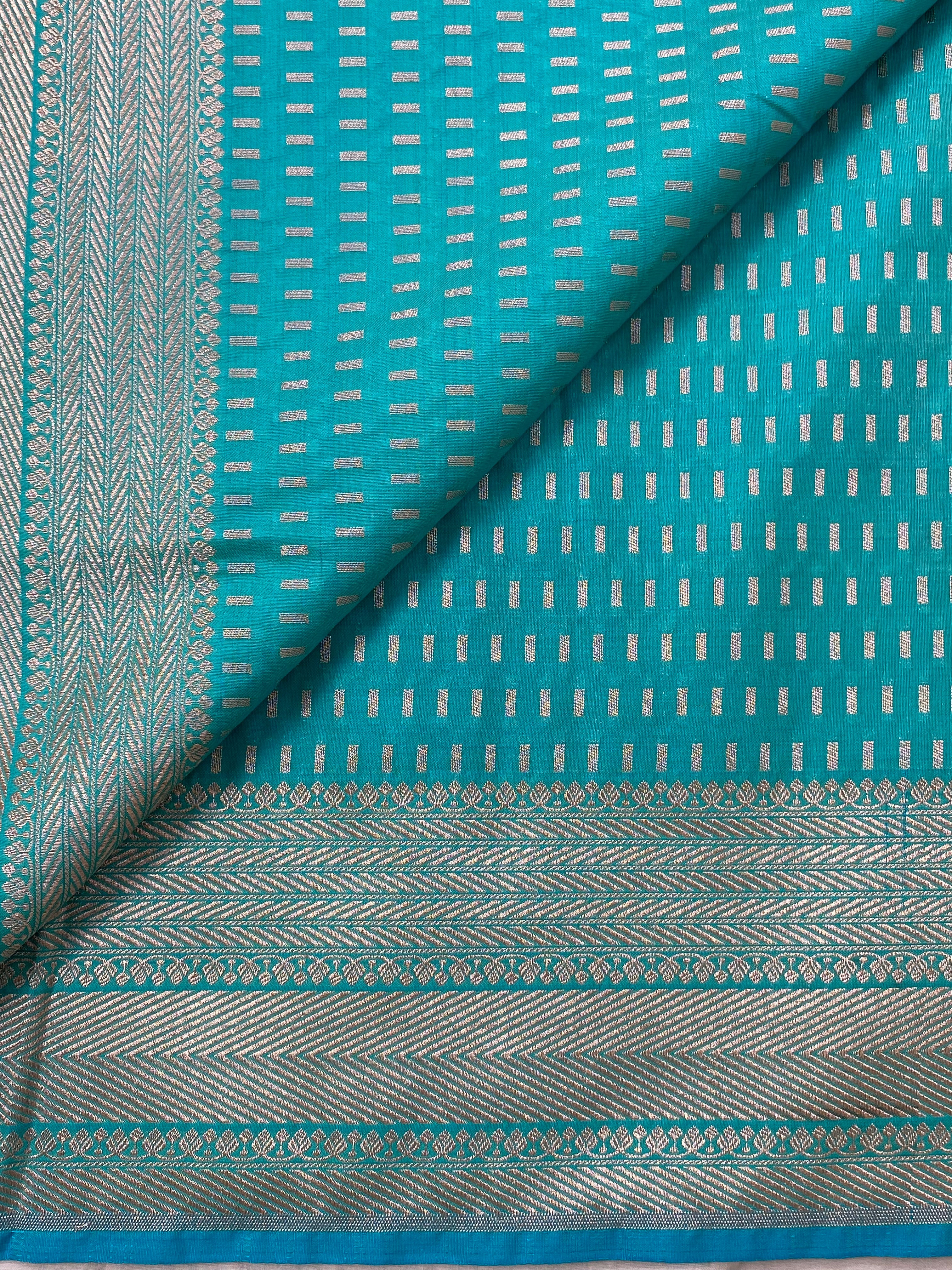 Emerald Grace - Banarasi Silk Saree with Golden Zari