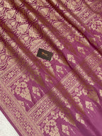 Onion pink kinkhab Mashru Silk Banarasi Saree