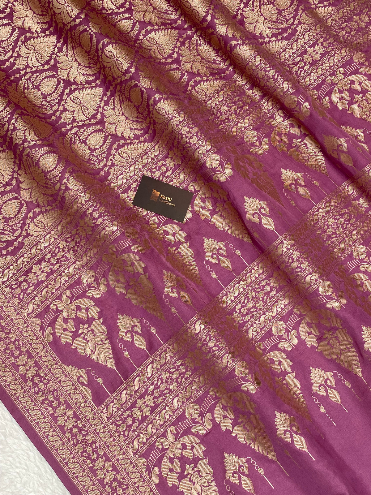 Onion pink kinkhab Mashru Silk Banarasi Saree