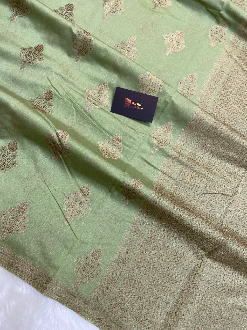 Pista Georgette silk banarasi saree