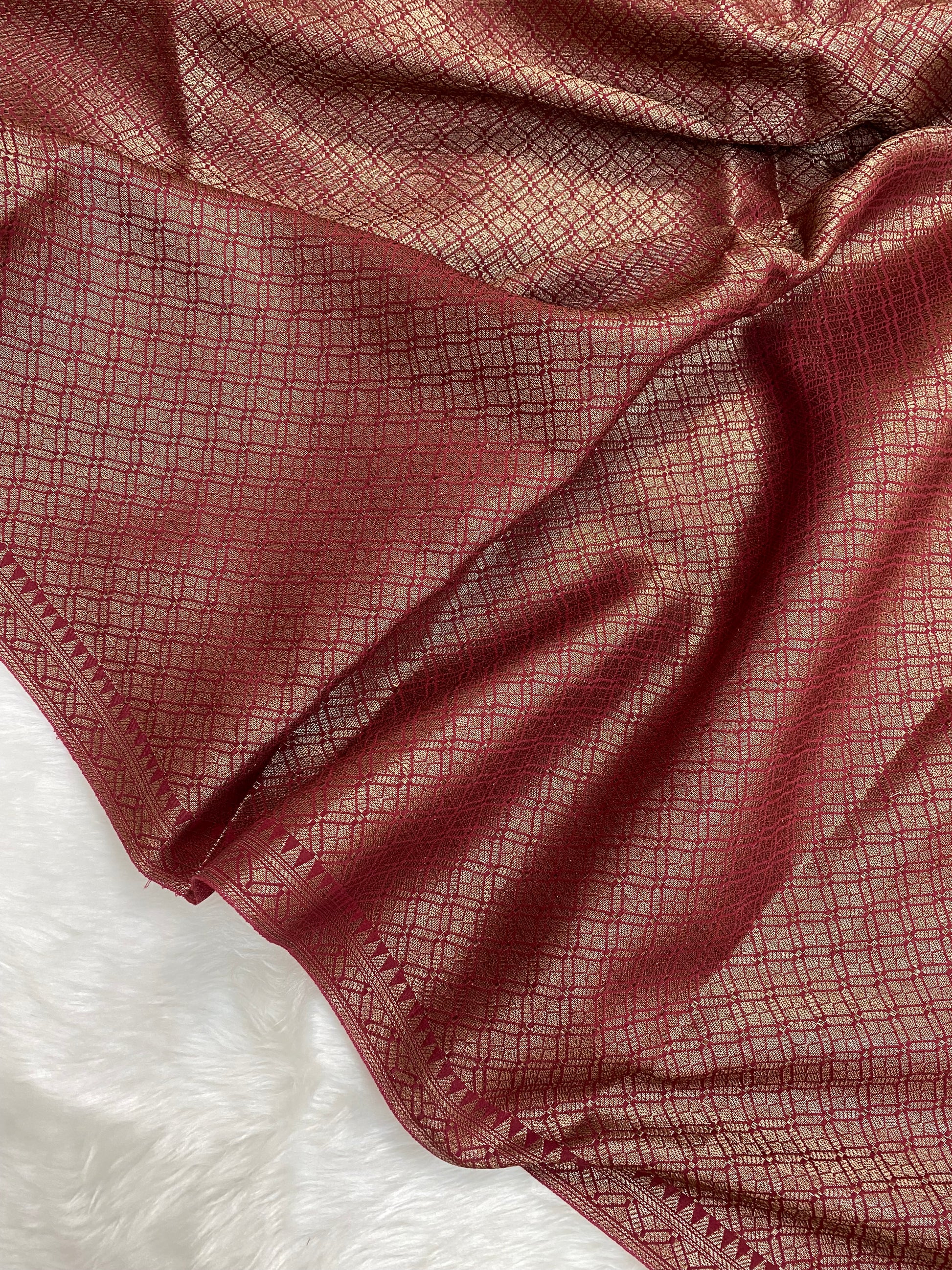 Wine Viscose Banarasi Saree