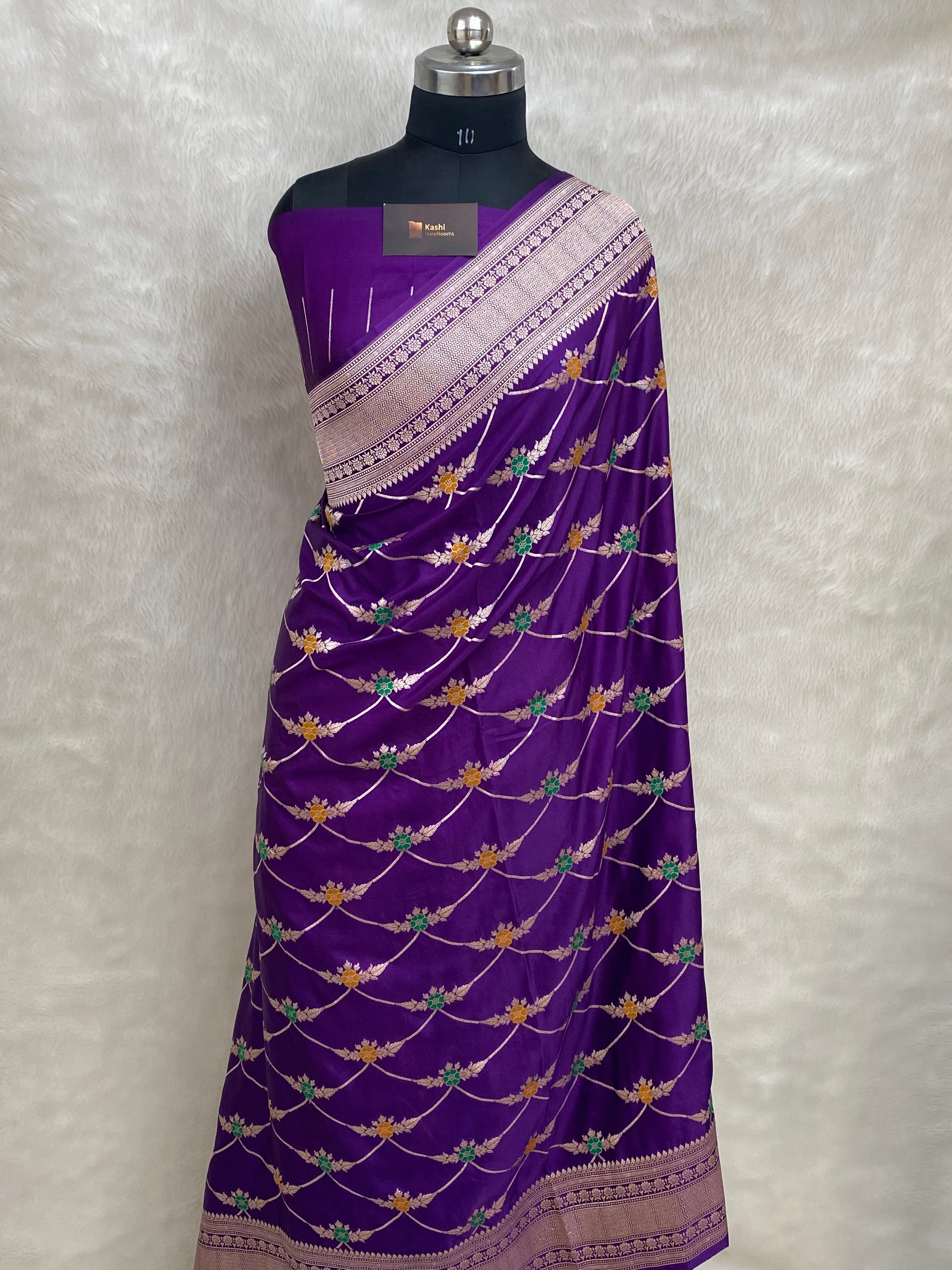 Purple Color Mashru Silk Banarasi Saree