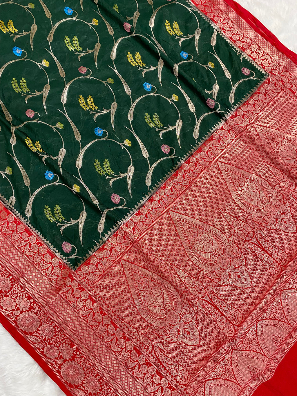 Green Katan Silk Banarasi Saree