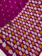 Rani pink colour mashru silk banarasi saree