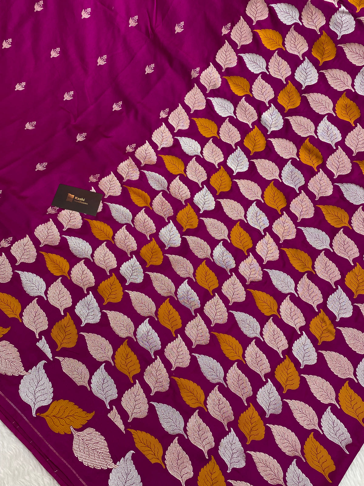 Rani pink colour mashru silk banarasi saree